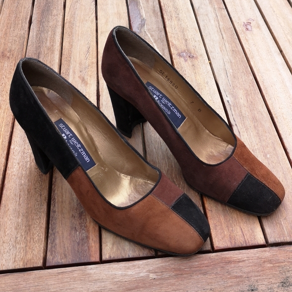 Stuart Weitzman patchwork leather heels - Picture 1 of 8